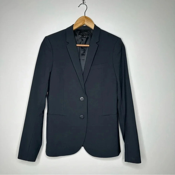 Theory Grey Matelda Tailor Two Button Wool Blazer Size 4 - Picture 2 of 11